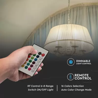 Bec LED4.8W E14 lumanare RGB+alb natural dimabil cu telecomanda RF