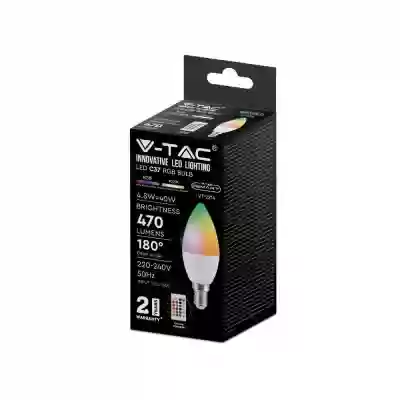 Bec LED4.8W E14 lumanare RGB+alb cald dimabil cu telecomanda RF