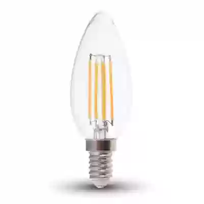 Bec LED filament 4W E14 tip lumanare dimabil Alb cald