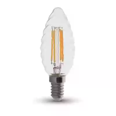 Bec LED filament incrucisat 4W E14 tip lumanare twist Alb cald