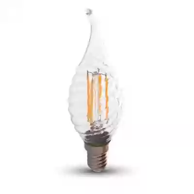 Bec LED filament 4W E14 tip lumanare flacara twist Alb natural