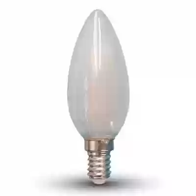 Bec LED filament 4W E14 tip lumanare mat Alb cald
