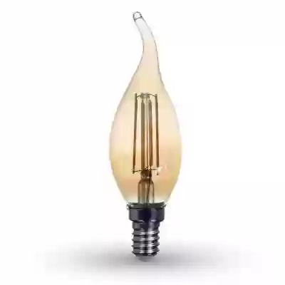 Bec LED filament 4W E14 tip lumanare flacara Amber Alb cald