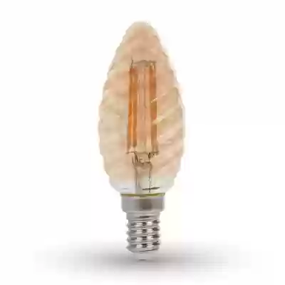 Bec LED filament 4W E14 tip lumanare twist Amber Alb cald
