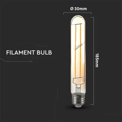 Bec LED filament 6W E27 T30 Amber 2200K