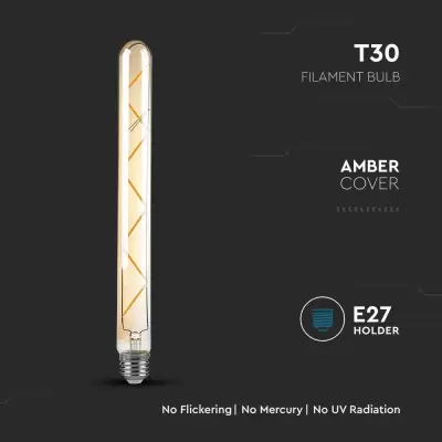 Bec LED filament 7W E27 T30 Amber 2200K
