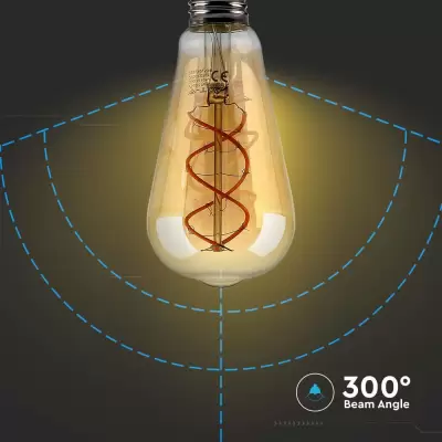 Bec LED filament 4.8W E27 ST64 Amber 1800K