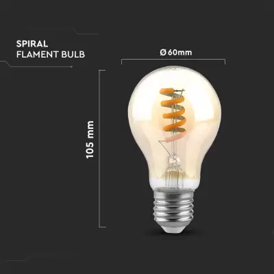 Bec LED filament spirala 4W E27 amber 1800K