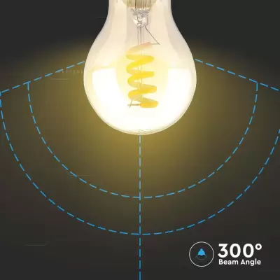 Bec LED filament spirala 4W E27 amber 1800K