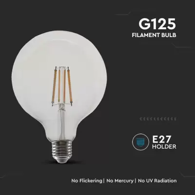 Bec LED filament 12.5W E27 G125 Alb natural