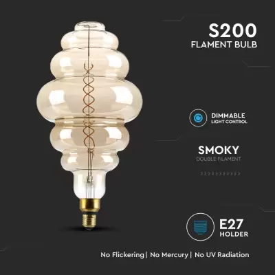 Bec LED filament dublu 8W E27 S200 dimabil 1800K
