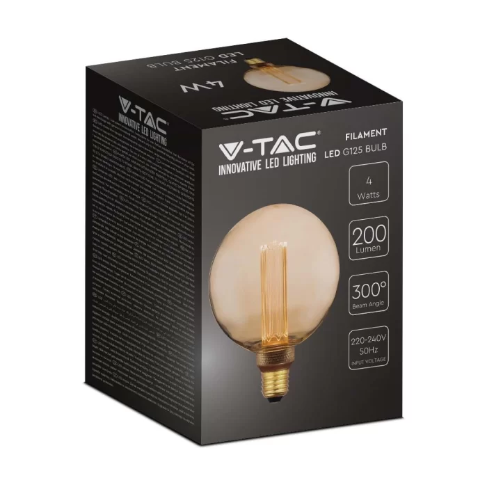 Bec LED filament ART 4W E27 G125 Amber 1800K