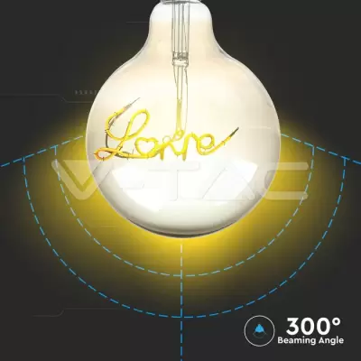 Bec LED filament 5W E27 G125 Fumuriu Alb cald 
