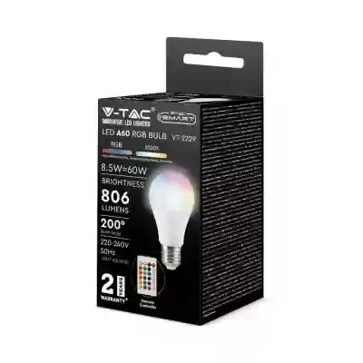 Bec LED 8.5W E27 A60 RGB +alb cald dimabil cu telecomanda RF