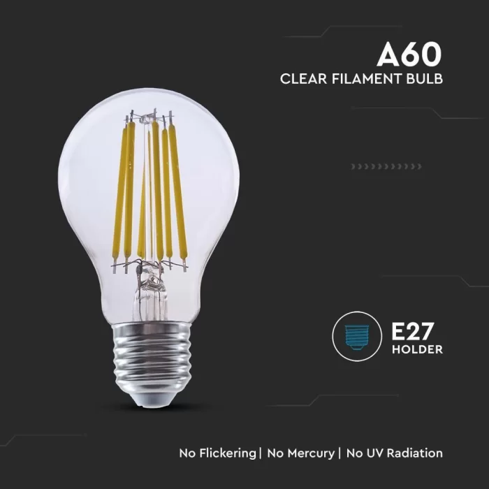 Bec LED filament 4W E27 A60  210lm/w Alb natural