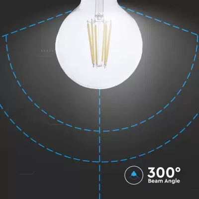 Bec LED filament 4W E27 G95 210lm/w alb natural