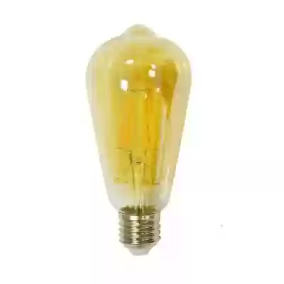 Bec LED filament 4W E27 Amber ST64 Alb cald