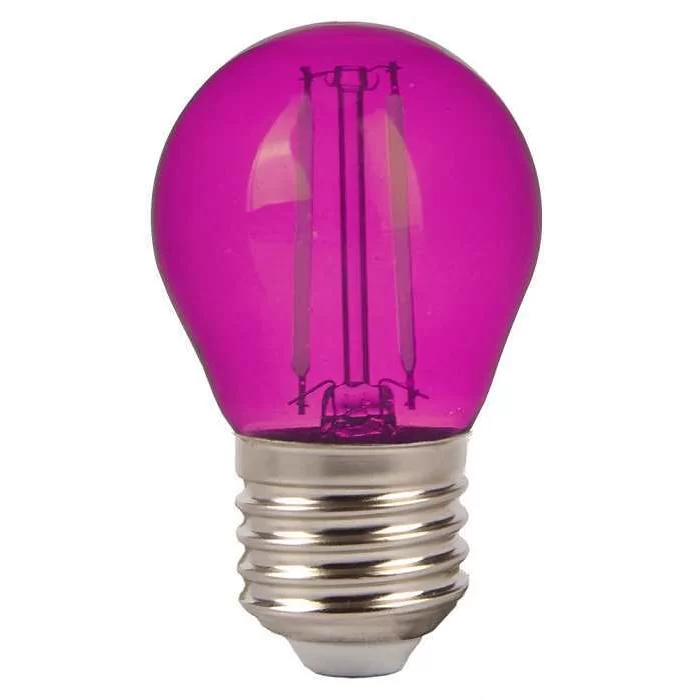 Bec LED filament 2W E27 G45 Roz