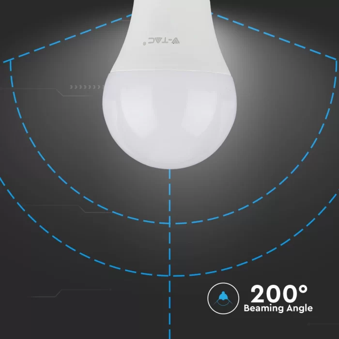 Bec LED 8.5W E27 A60 termoplastic alb rece