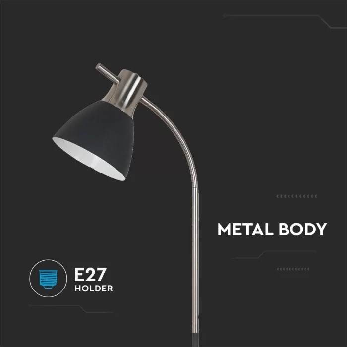 Lampa podea Designer baza metalica neagra E27 intrerupator negru+crom