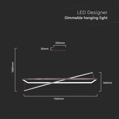 Lampa suspendata LED Designer 45W dimabila neagra 3000K