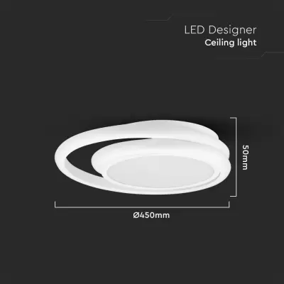 Plafoniera LED designer 38W rotunda dubla alba 4000K