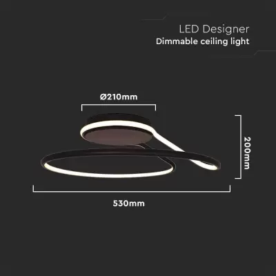 Plafoniera LED designer 54W rotunda neagra 4000K dimabila
