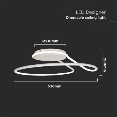 Plafoniera LED designer 54W rotunda alba 4000K dimabila