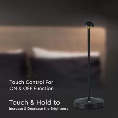  Lampa de masa touch led reincarcabila 3in1 neagra  105x295mm