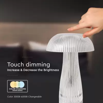  Lampa de masa touch led reincarcabila 3in1 transparenta 160x250mm