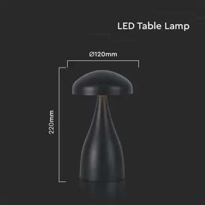  Lampa de masa touch led reincarcabila 3in1 neagra 120x220mm