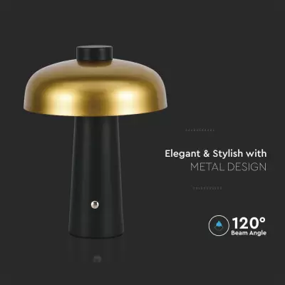 Lampa de masa touch led reincarcabila 3in1 negru-auriu 180x240mm