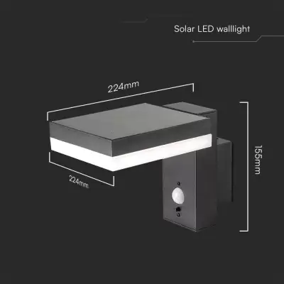 Aplica LED Solara cu senzor 5.5W 3000K patrata