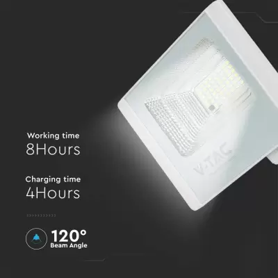 Proiector 12W LED Solar 4000K corp alb