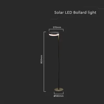 Lampa solara LED cu stalp 2W 3000K IP54