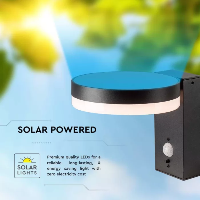 Aplica LED Solara cu senzor 5.5W 3000K  rotunda
