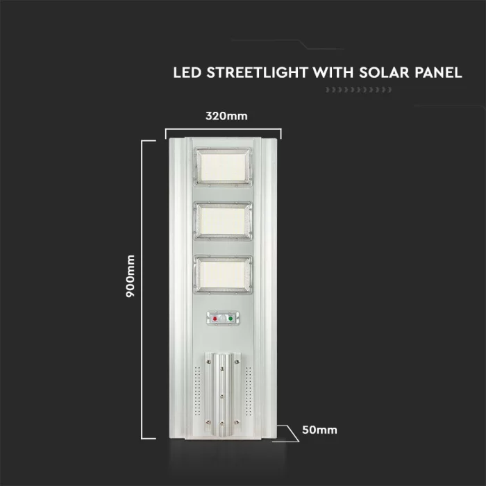 Proiector stradal solar LED 40W cu senzor si telecomanda Alb rece