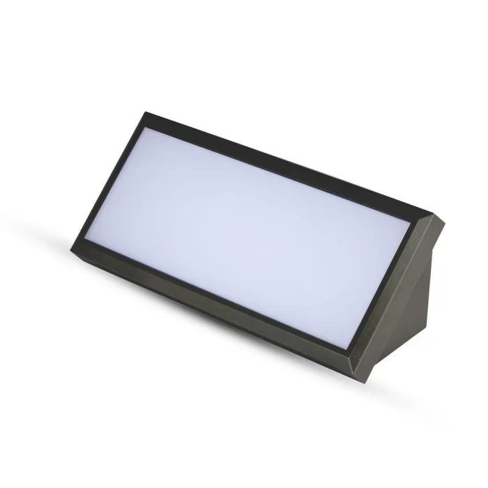 Lampa 12W aplicata de exterior dreptunghiulara corp negru IP65 alb natural