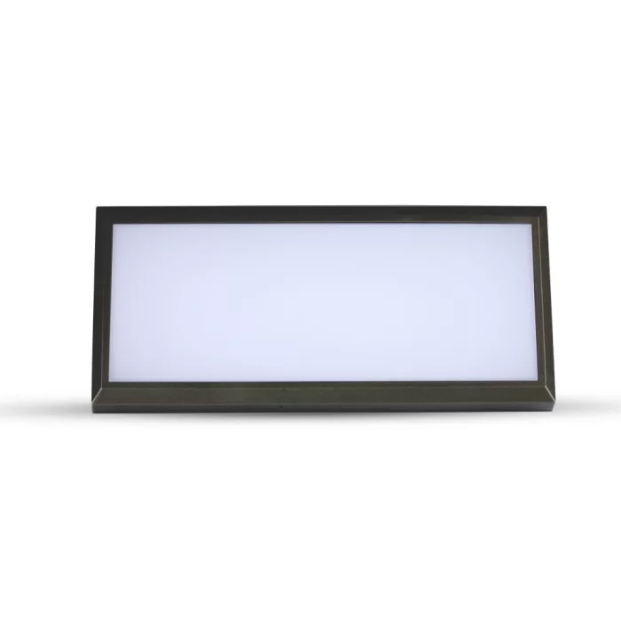 Lampa 12W aplicata de exterior dreptunghiulara corp negru IP65 alb cald
