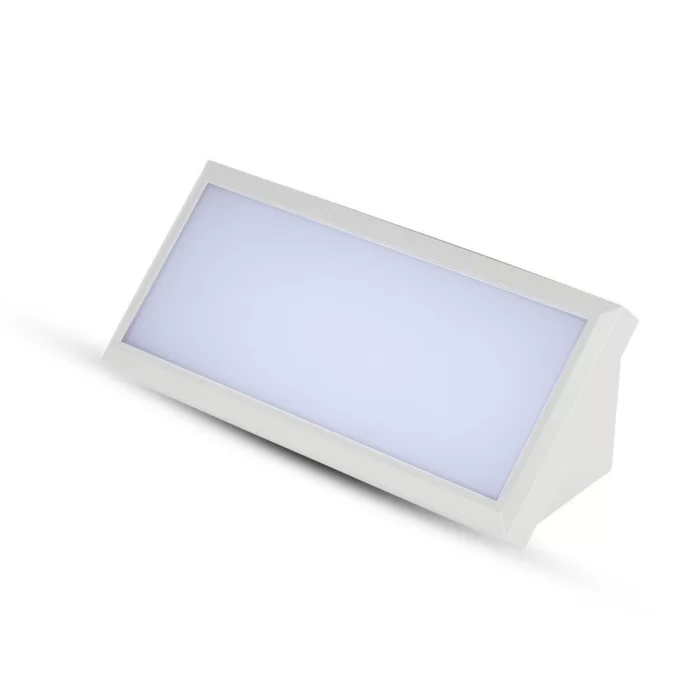Lampa 12W aplicata de exterior dreptunghiulara corp alb IP65 alb cald