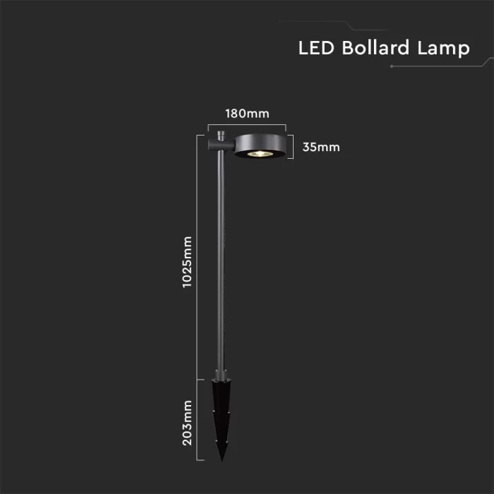 Lampa LED gradina 2in1 7W negru 3000K IP65