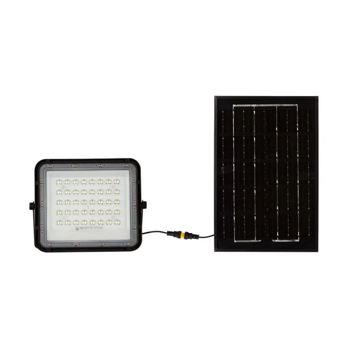 Proiector 10W LED Solar 6400K baterie inlocuibila cablu 3m corp negru 