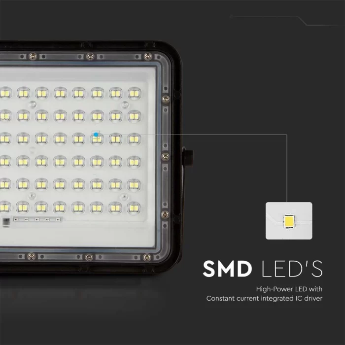 Proiector 15W LED Solar 4000K baterie inlocuibila cablu 3m corp negru 
