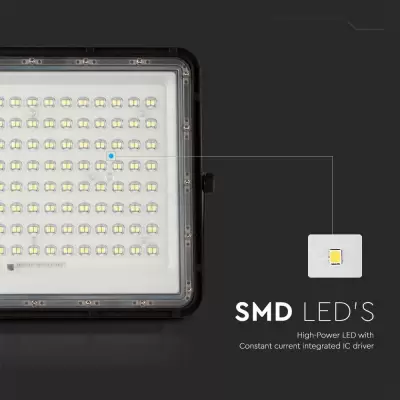 Proiector 20W LED Solar 6400K baterie inlocuibila cablu 3m corp negru 