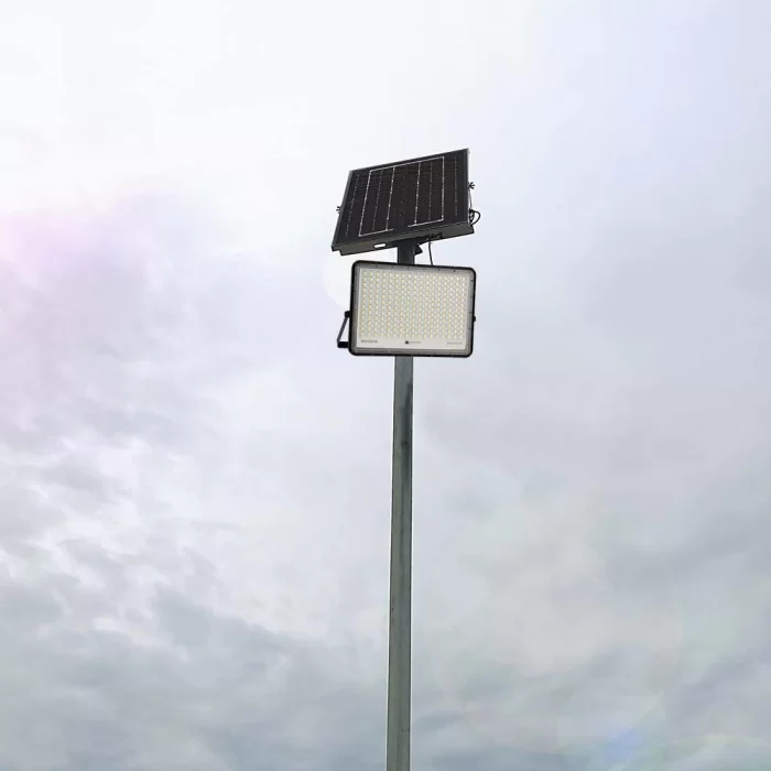 Proiector 30W LED Solar 4000K baterie inlocuibila cablu 3m corp negru 