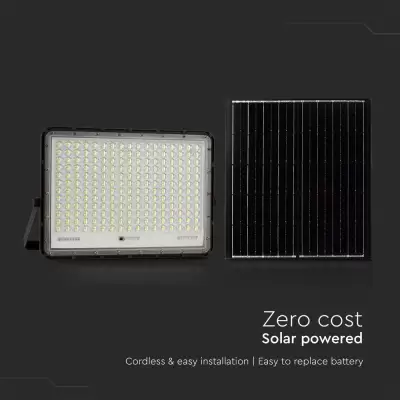 Proiector 30W LED Solar 6400K baterie inlocuibila cablu 3m corp negru 