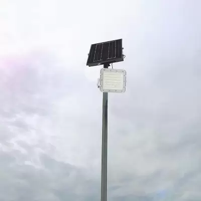 Proiector 10W LED Solar 4000K baterie inlocuibila cablu 3m corp alb