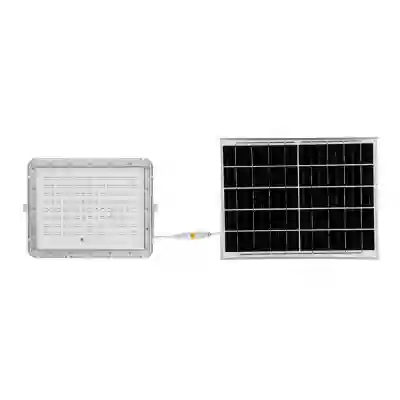 Proiector 20W LED Solar 6400K baterie inlocuibila cablu 3m corp alb