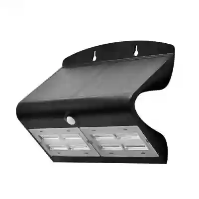 Lampa solara perete LED 6.8W Alb natural corp negru