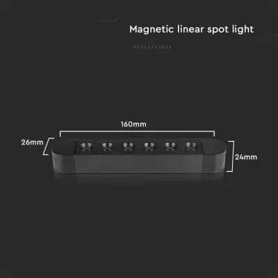 Spot LED magnetic liniar 5W slim 6400K negru